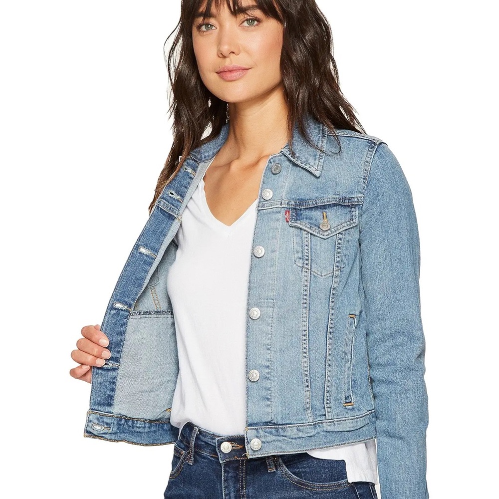 Levi's Women’s Jeanie Original Trucker Jean Jacket XS faded blue rigid cotton - Picture 2 of 11